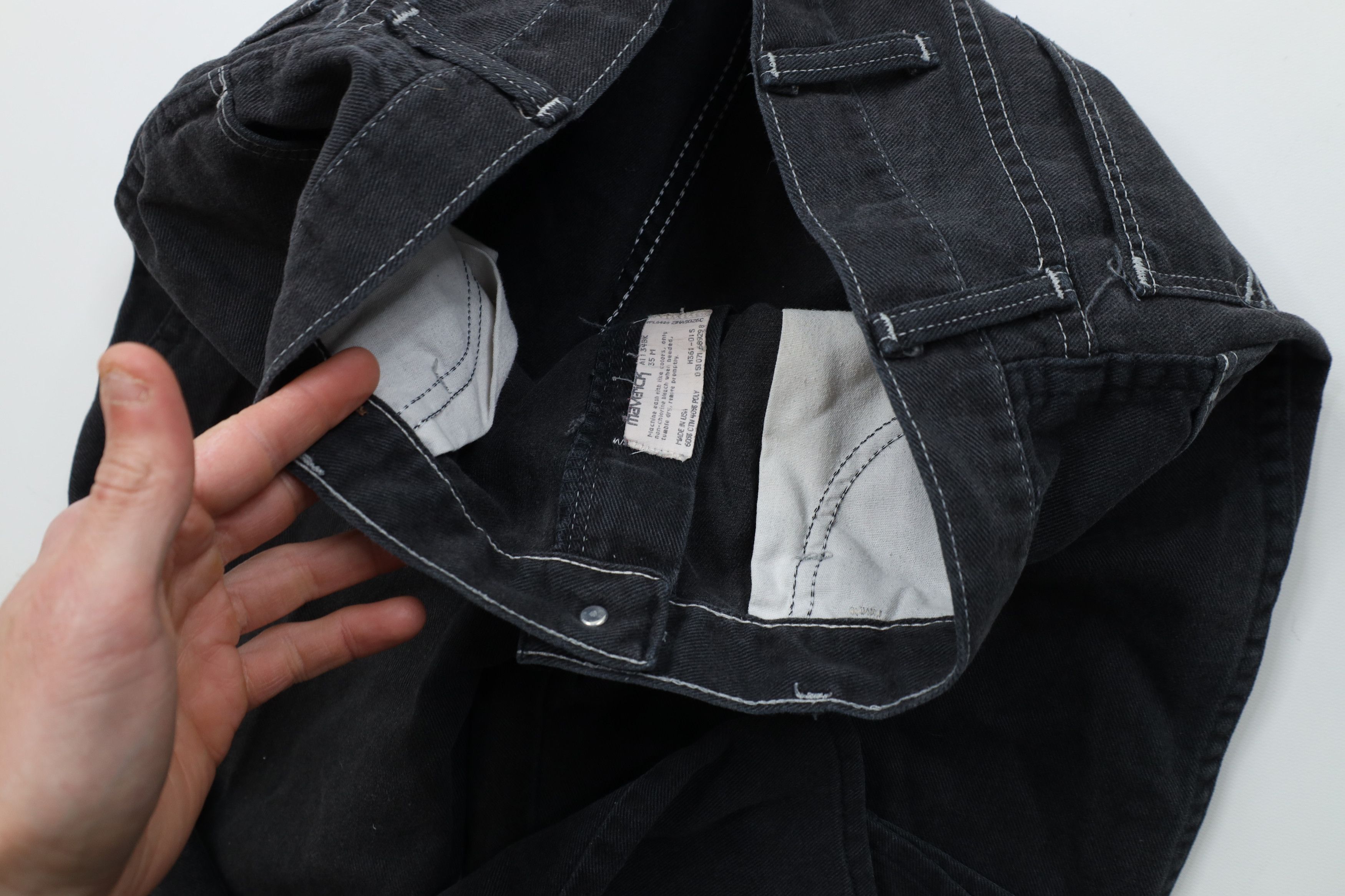 Vintage Vintage 70s Streetwear Wide Leg Denim Jeans Black USA Size US 34 / EU 50 - 7 Thumbnail