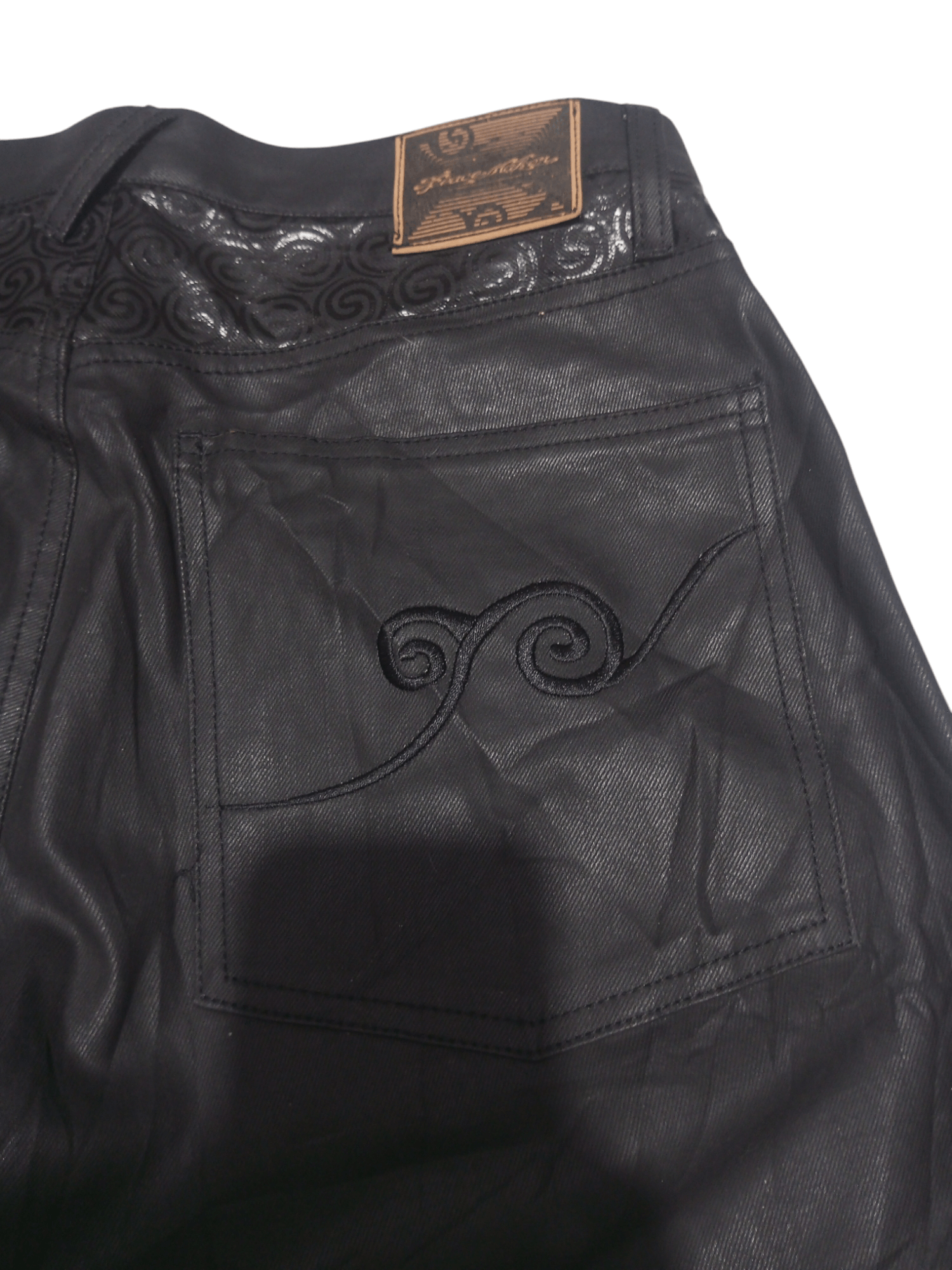 20471120 Vintage peacemaker tribal black on black wax denim Size US 29 - 11 Thumbnail