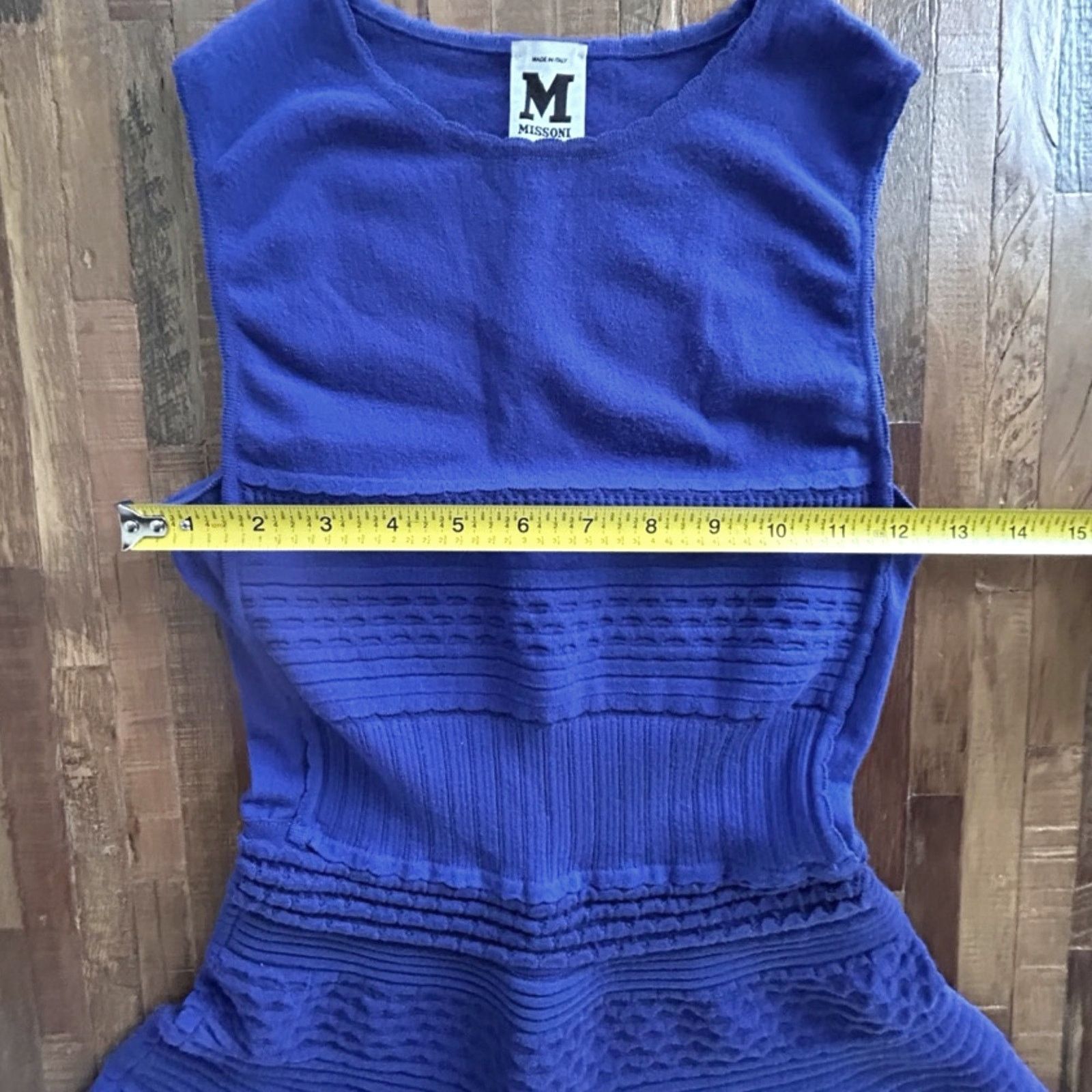 Missoni M Missoni Y2K Blue Knit Mini Dress Bodycon Flared Skirt Size XS / US 0-2 / IT 36-38 - 7 Thumbnail