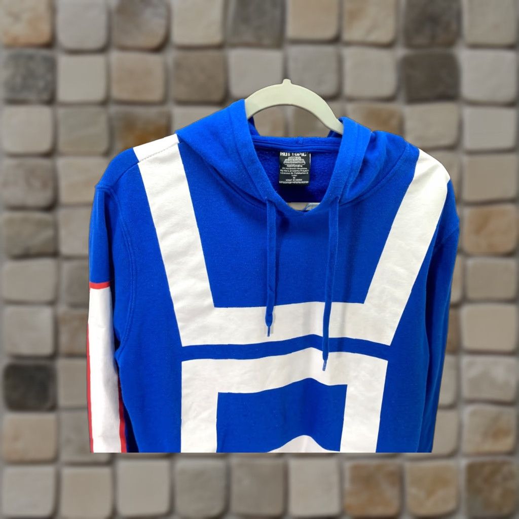 Hot Topic My Hero Academia Hooded Sweatshirt Mens M Blue White Pullover Graphic Print Long Sleeve Hot Topic Sweatshirt Size US M / EU 48-50 / 2 - 1 Thumbnail