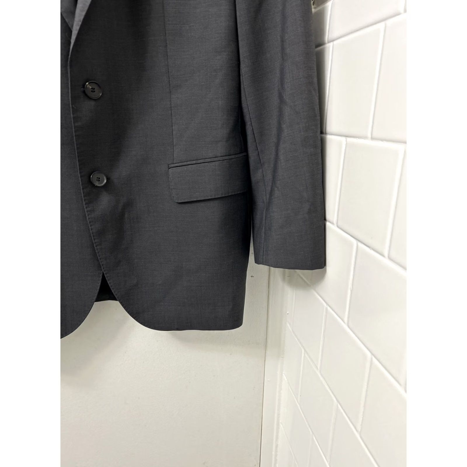Hugo Boss HUGO BOSS Blazer Mens 42R Gray 100% Virgin Wool Two-Button Single-Breasted Jacket Sport Coat Slim Regular Fit Size 42R - 6 Thumbnail