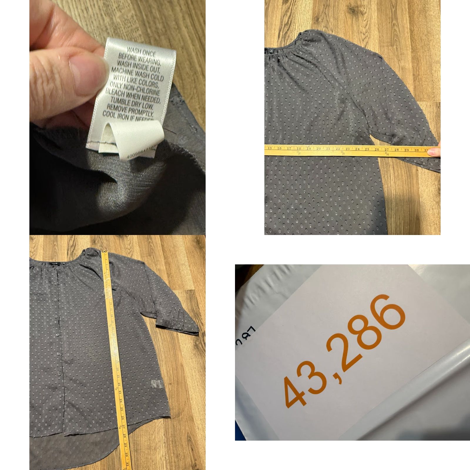 Apt. 9 APT. 9 Women's Gray Long Sleeve Button Up Crew Neck Lightweight Casual 2X Shirt Womens Size XXL / US 16-18 / IT 52-54 - 8 Thumbnail