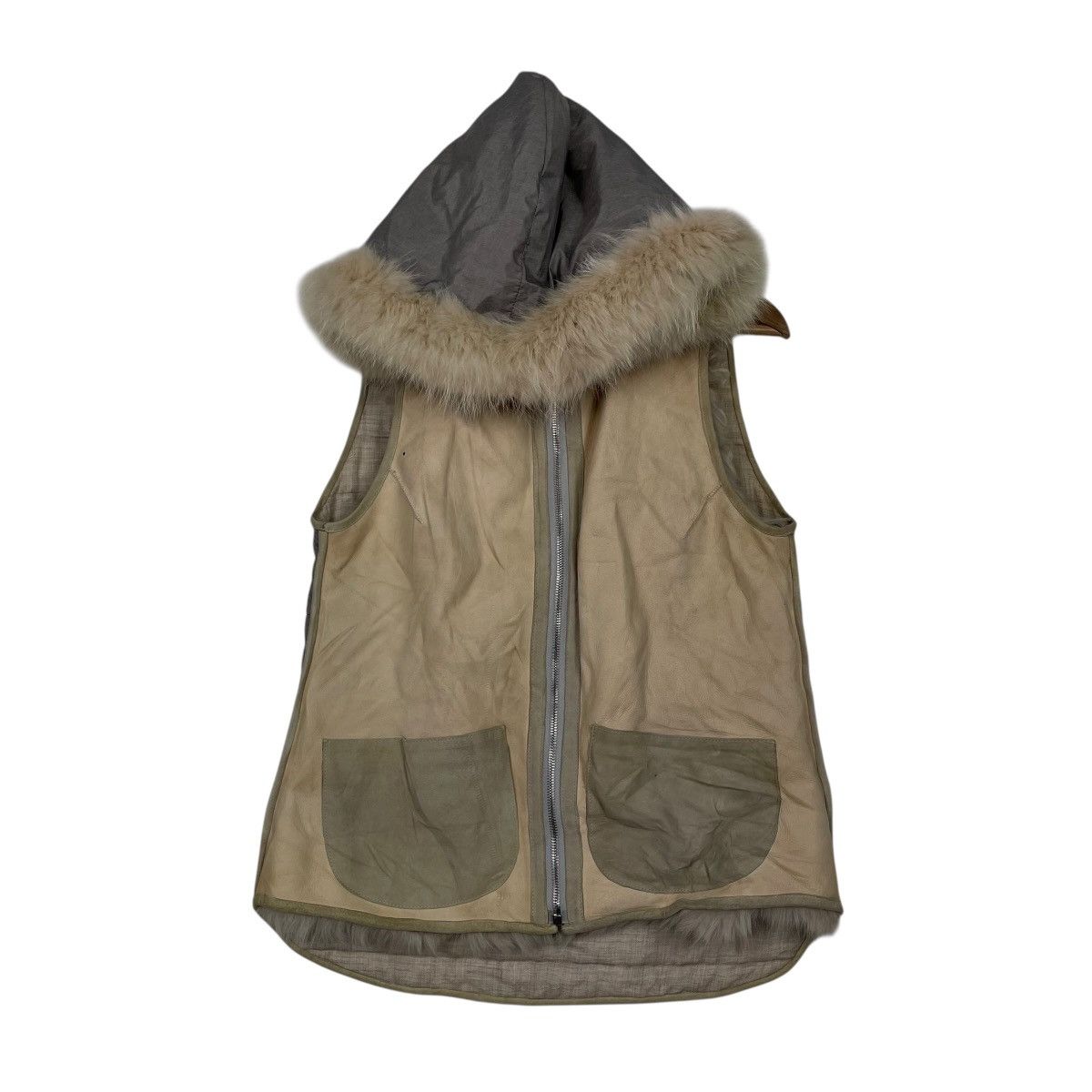 Japanese Brand El Midas Brown Hooded Faux Fur Vest Size M / US 6-8 / IT 42-44 - 15 Thumbnail