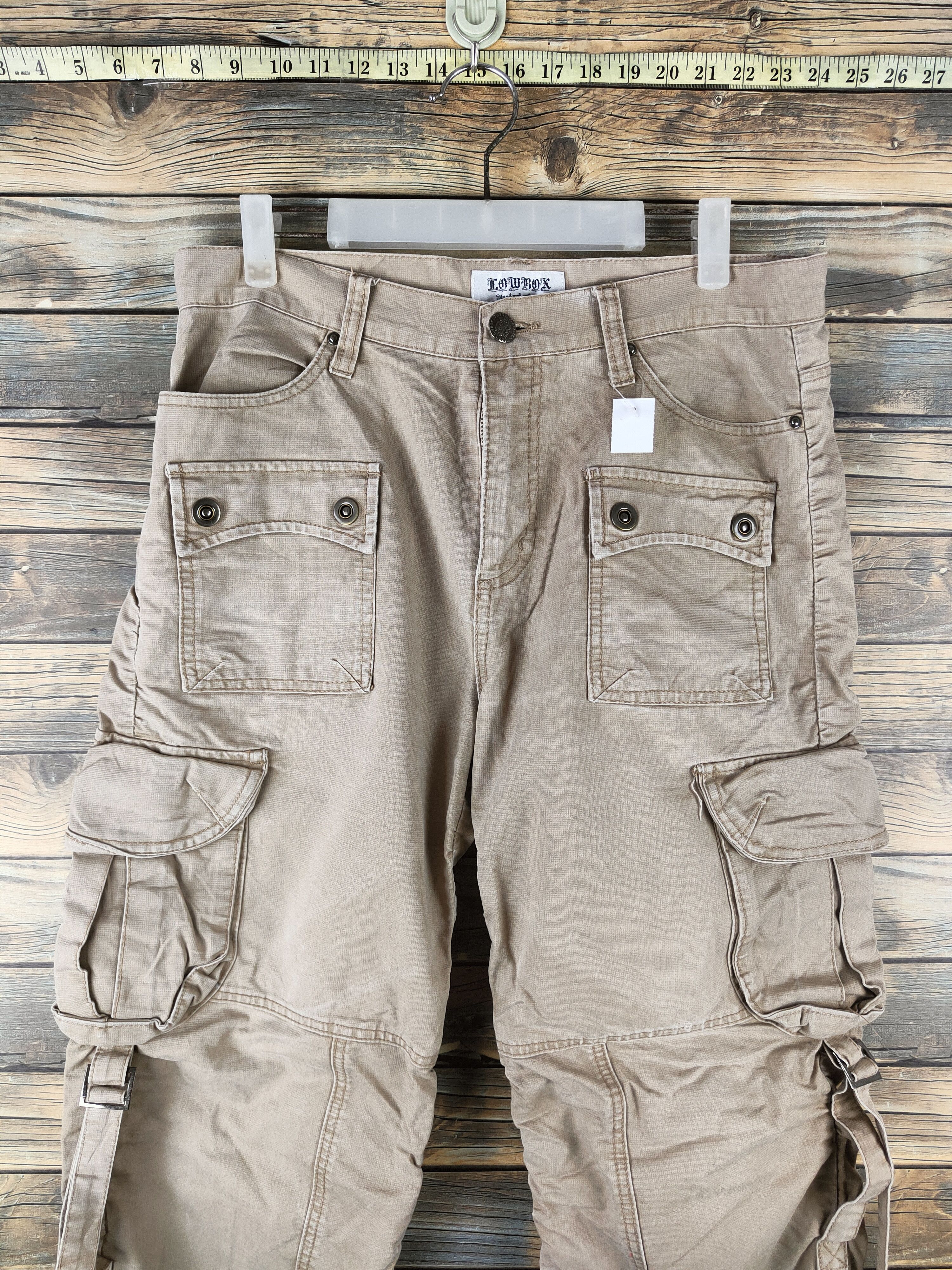 LOWBOX DL Lowbox Beige Multipocket Cargo Pants #46-398 Size US 32 / EU 48 - 2 Thumbnail