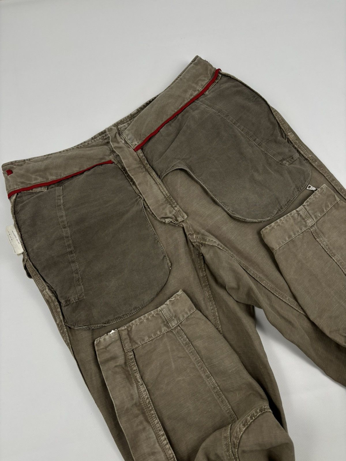 Prada Archive Linen-Cotton Garment Dyed Pants Cargo Zip Trousers Size US 33 - 13 Thumbnail