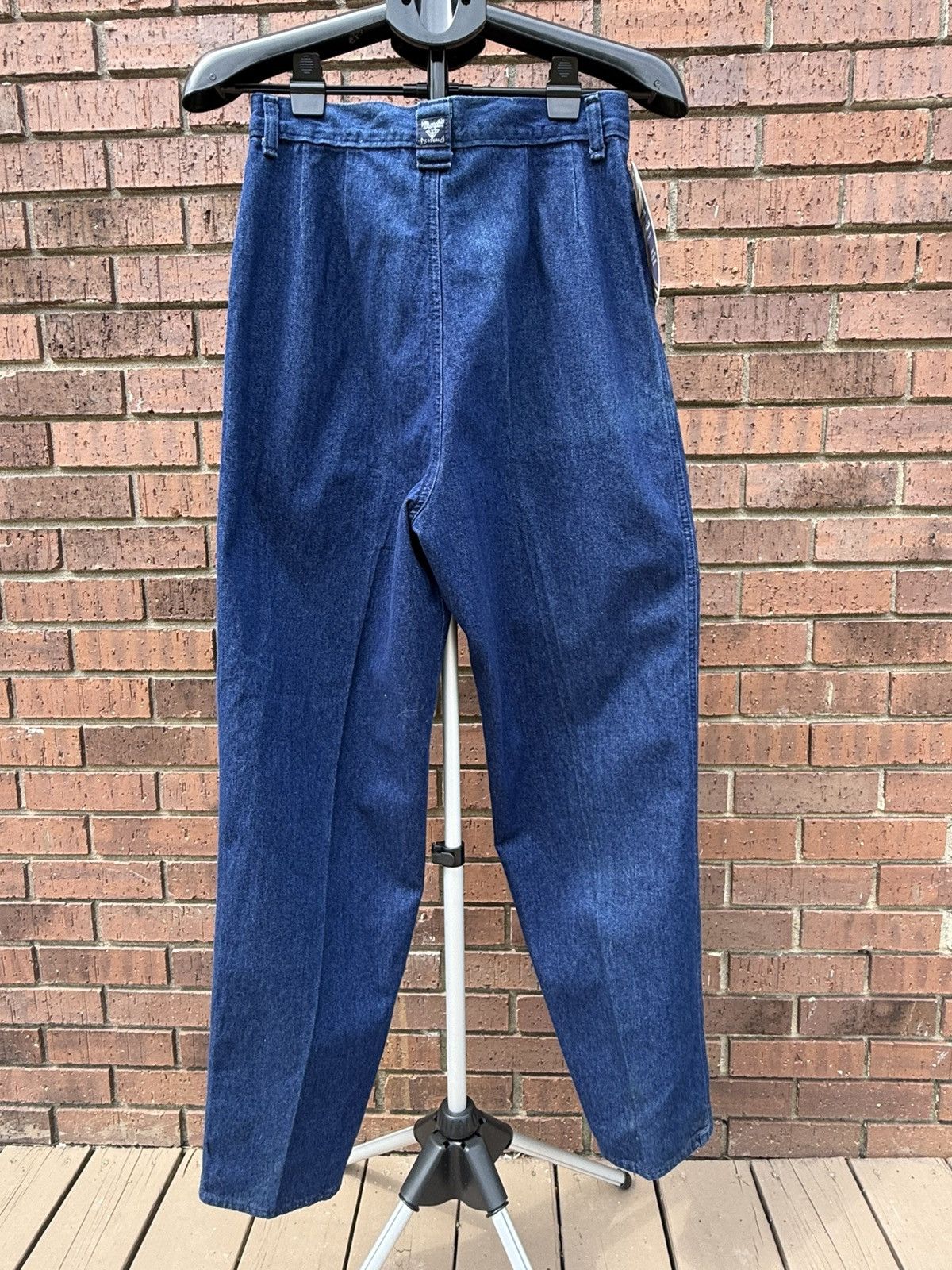 Wrangler VTG Wrangler Riata Dark Denim Pleated Pants Relaxed Jeans Size 29" - 6 Thumbnail