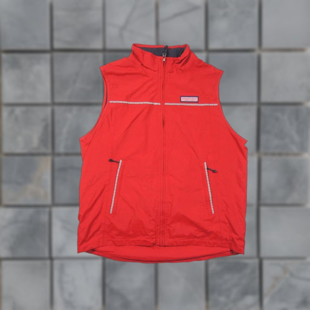 Vineyard Vines Vineyard Vines Vest Men's Medium Red Full Zip Sleeveless Nylon Outdoor Bomber Jacket (Adult M) Red Mens Size US M / EU 48-50 / 2 - 1 Thumbnail