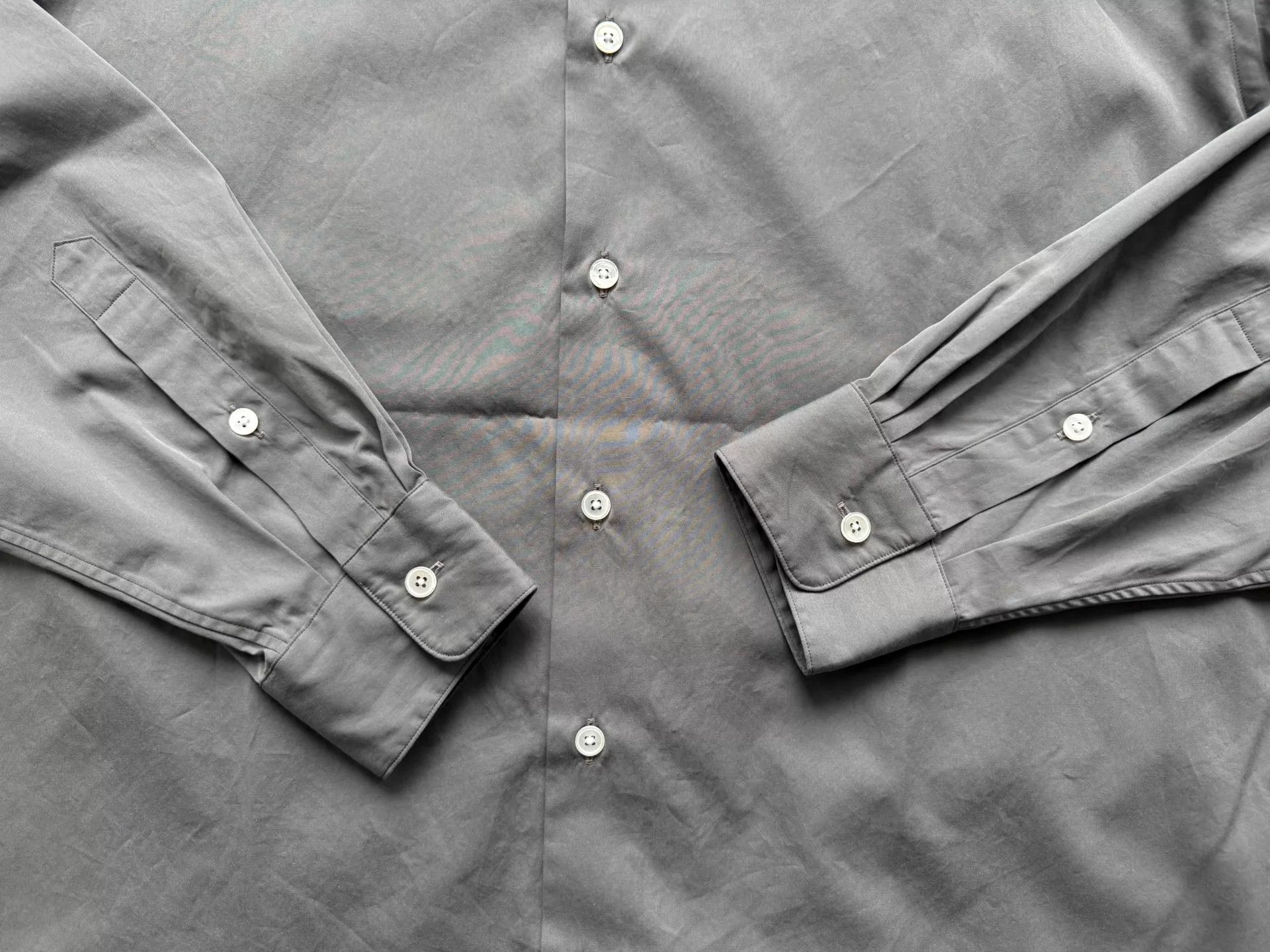 A.PRESSE A.PRESSE 25SS Collarless LS Shirt Gray 2 Size US M / EU 48-50 / 2 - 6 Thumbnail