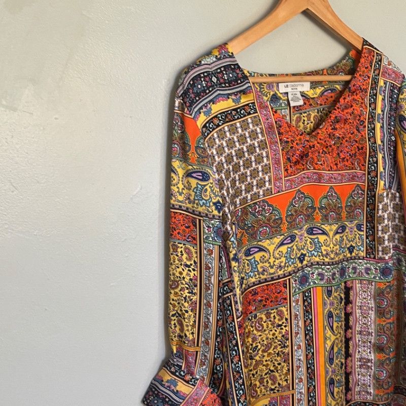 Designer Liz Claiborne Multicolor Tunic Top Size XL / US 12-14 / IT 48-50 - 3 Thumbnail