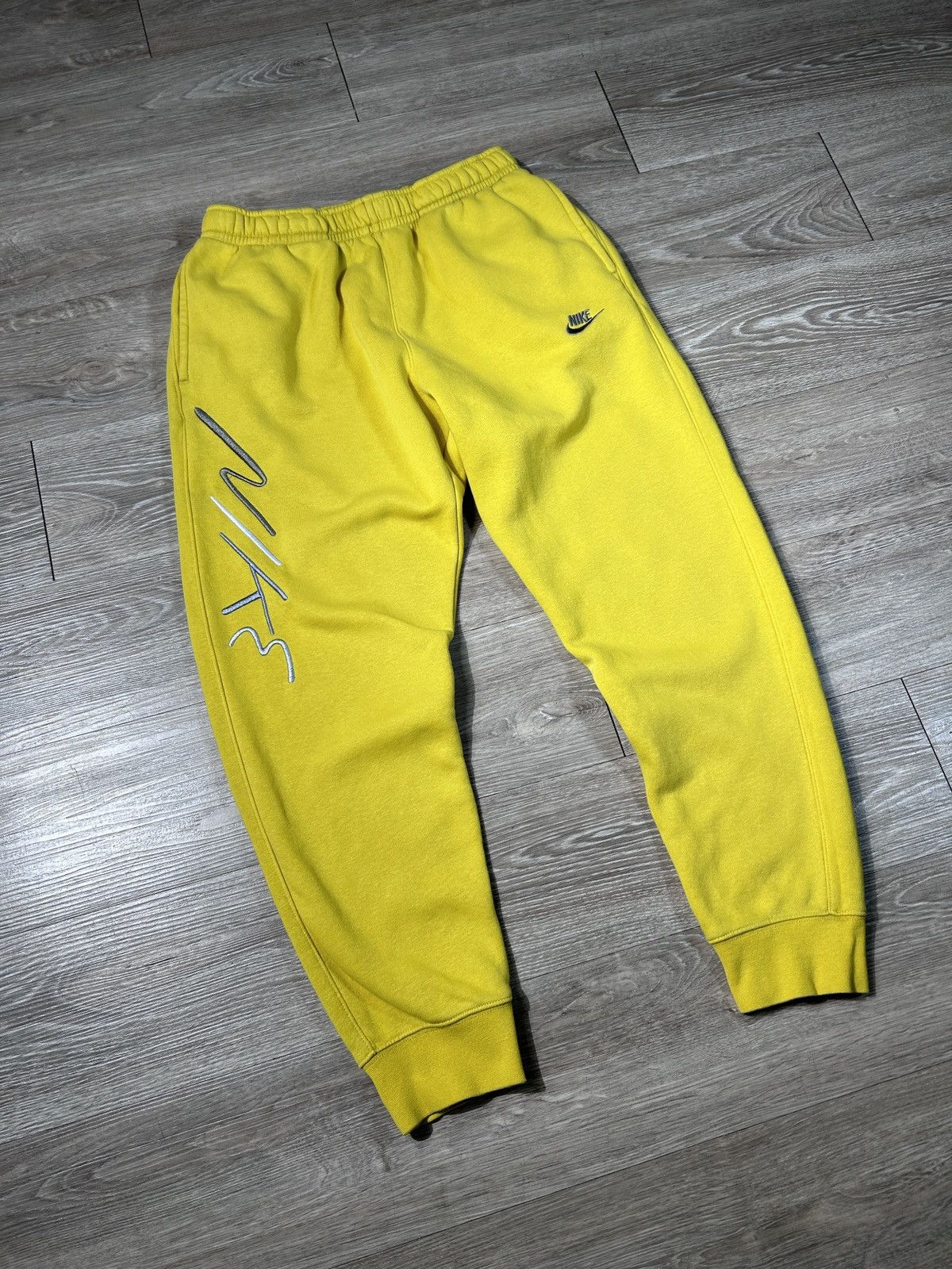Nike Nike Yellow Fleece Track Pants Size US 32 / EU 48 - 3 Thumbnail