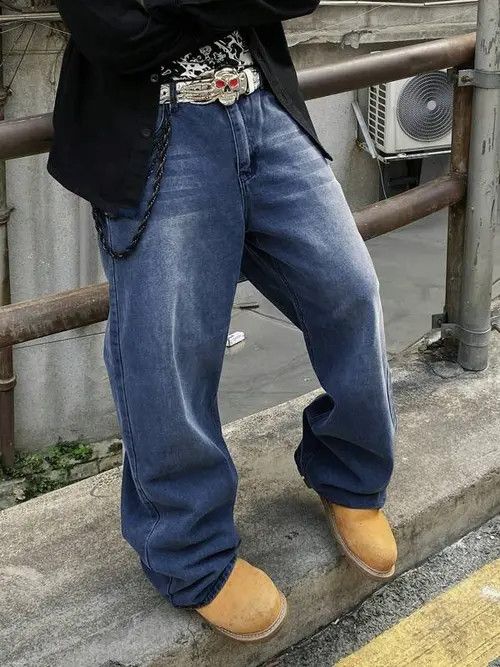 Japanese Brand Skate Baggy Denim Jeans Loose Vintage Size US 34 / EU 50 - 3 Thumbnail