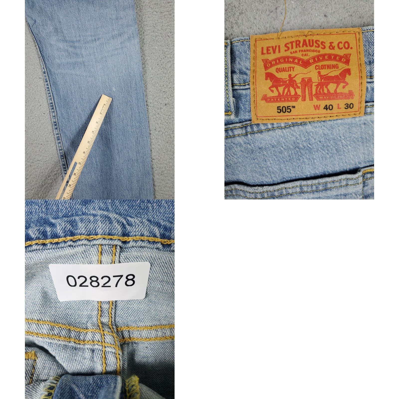 Levi's Levis 505 Straight Leg Jeans Mens 40x30 Blue Cotton 5-Pocket Design Size US 40 / EU 56 - 8 Thumbnail