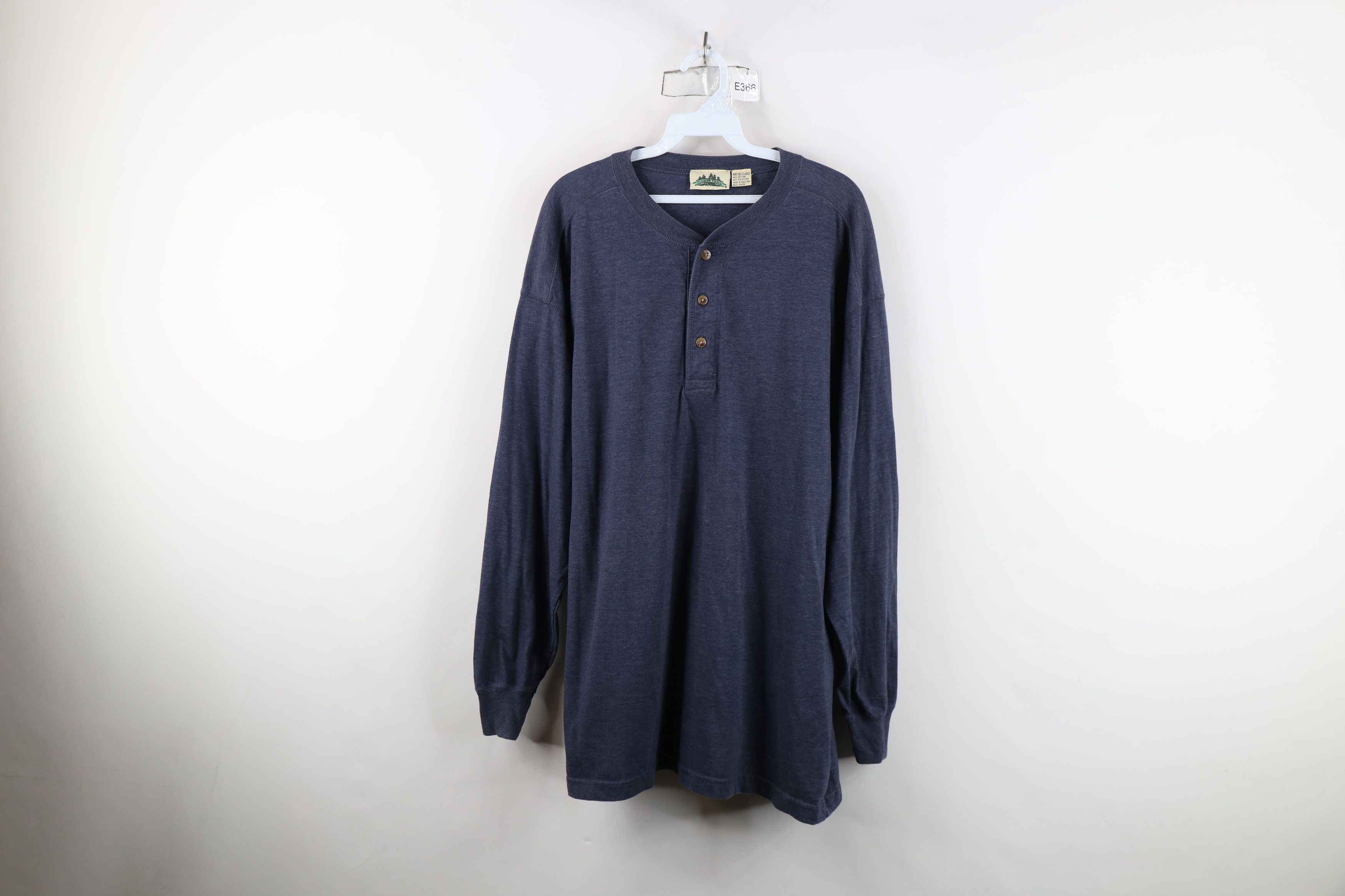 Vintage Vintage 90s Streetwear Blank Long Sleeve Henley T-Shirt Blue Size US XXL / EU 58 / 5 - 1 Thumbnail