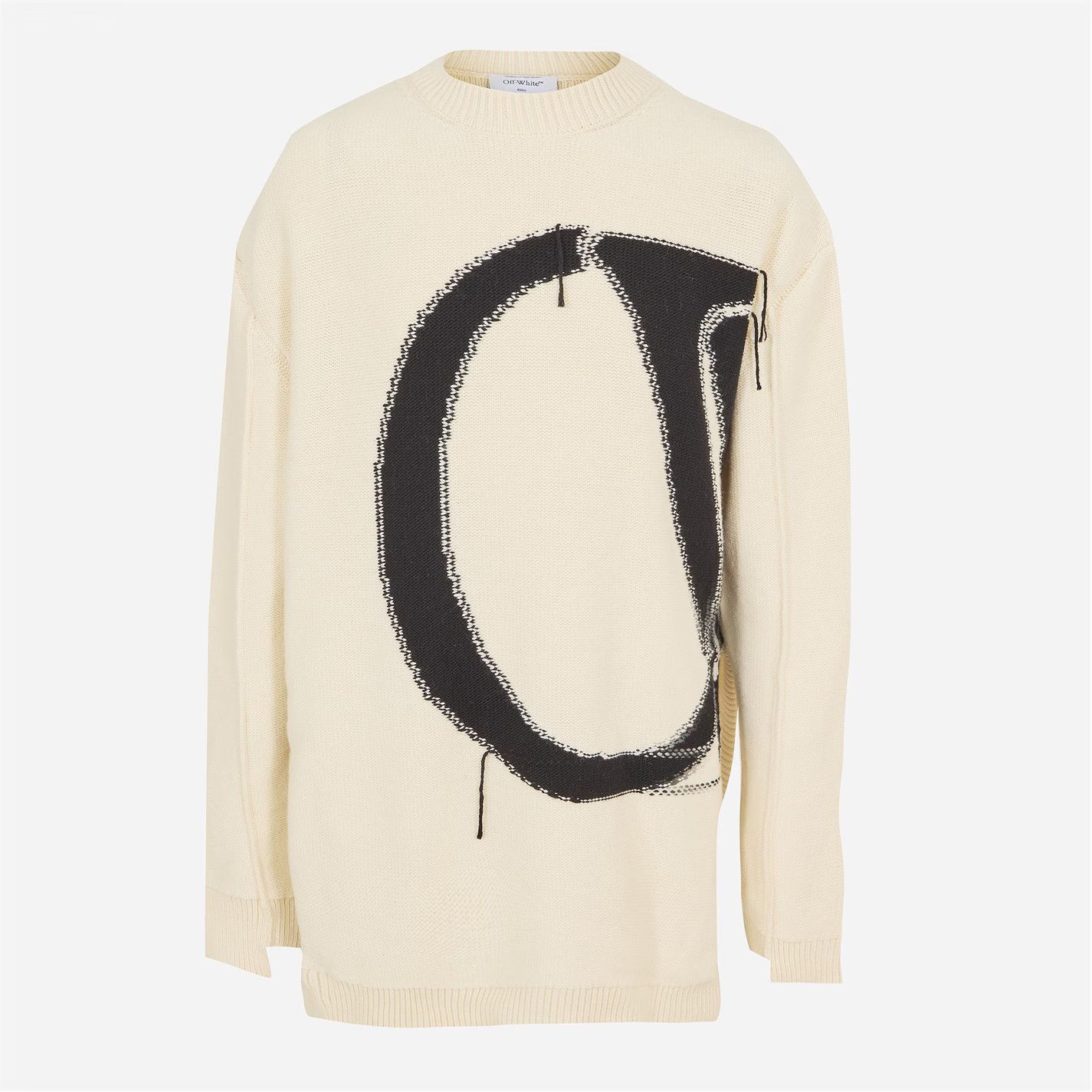 Off-White o1g2r1mq0226 Crew Sweater In Cream Size US L / EU 52-54 / 3 - 1 Thumbnail