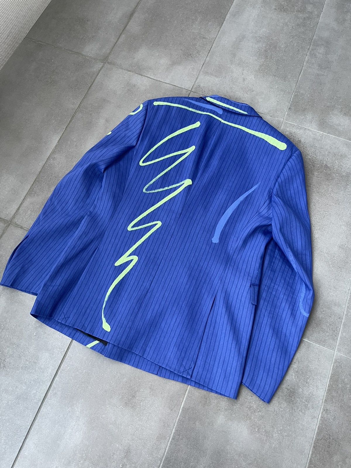 Moschino !DS! AW22 Moschino Graphic Print Double Breasted Blue Blazer Size US M / EU 48-50 / 2 - 12 Thumbnail