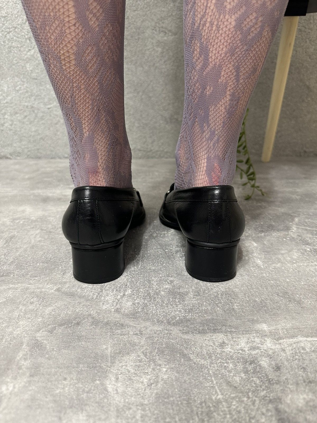 Other Vintage Black Leather Loafers with Tassels – Square Toe Size US 10 / IT 40 - 4 Thumbnail