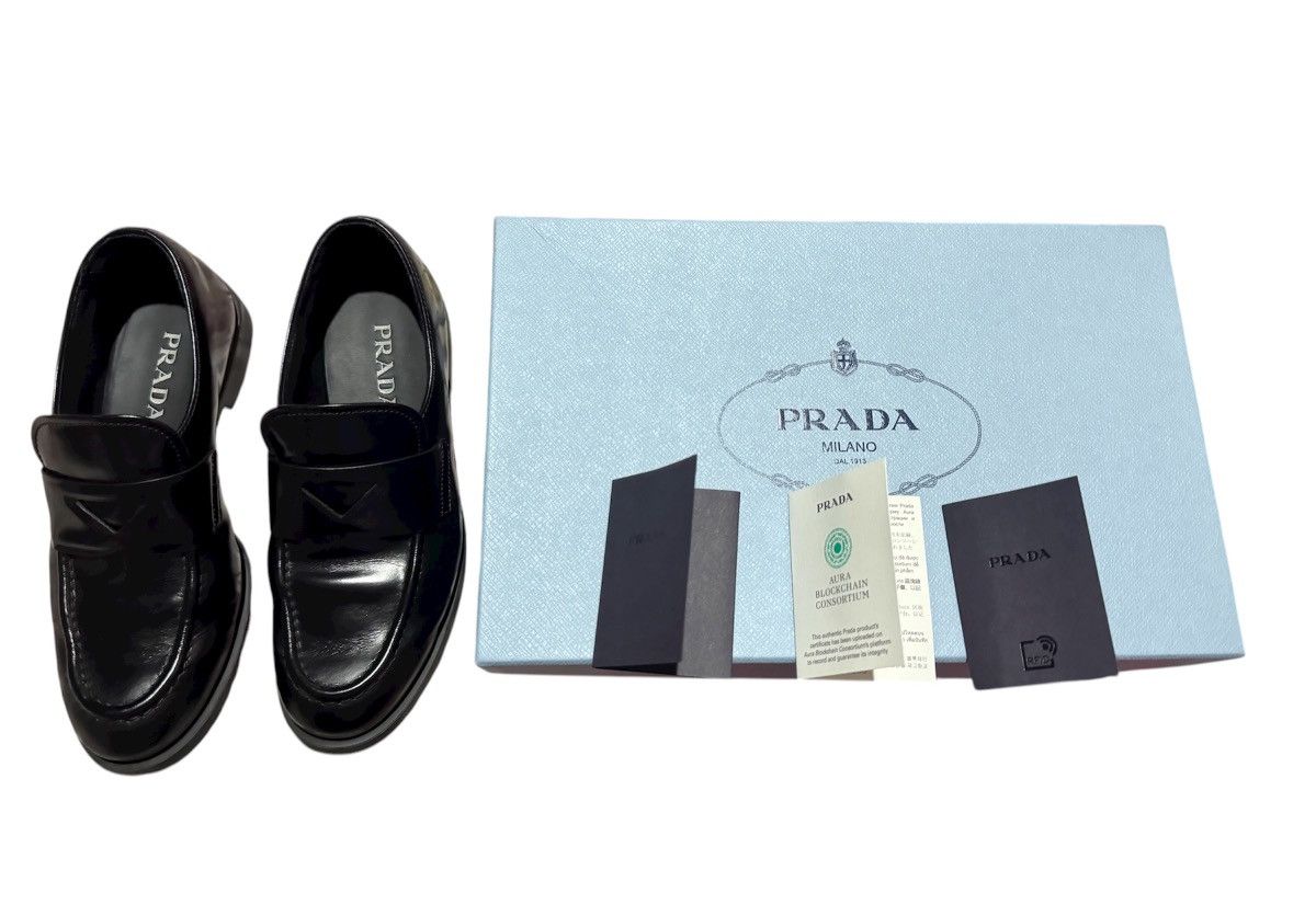 Prada Prada Leather Loafer Black Size US 5.5 / EU 38 - 1 Thumbnail