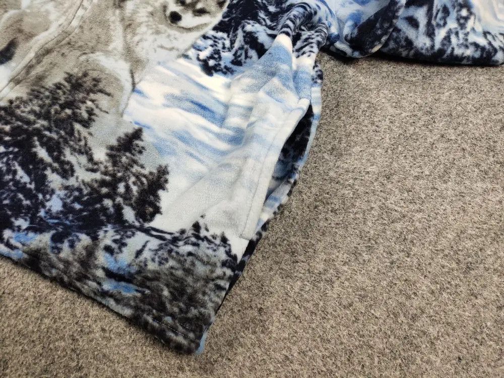 Japanese Brand Vintage 90's Fleece Zip Jacket Over Art Winter Wolf Hype Size US M / EU 48-50 / 2 - 4 Thumbnail