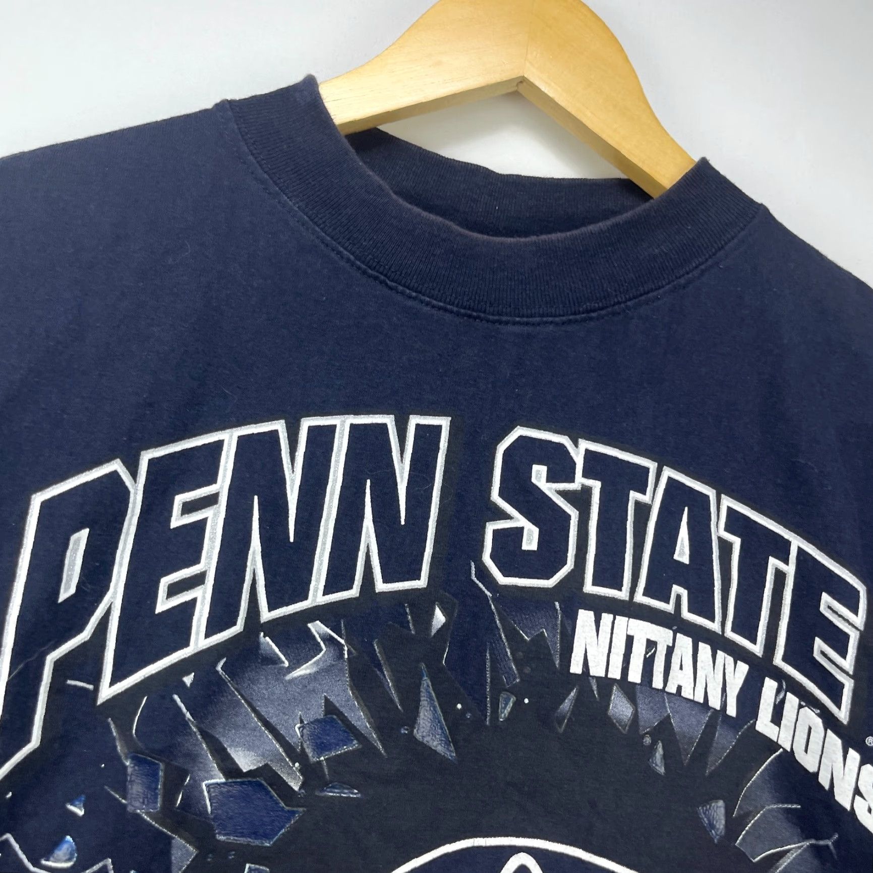 Penn VINTAGE Penn State Nittany Lions T-Shirt XL Blue Mens 90s Size US XL / EU 56 / 4 - 3 Thumbnail
