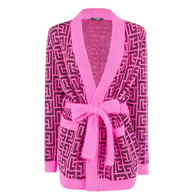 o1g2r1mq0924 Mohair Cardigan in Rose & Noir