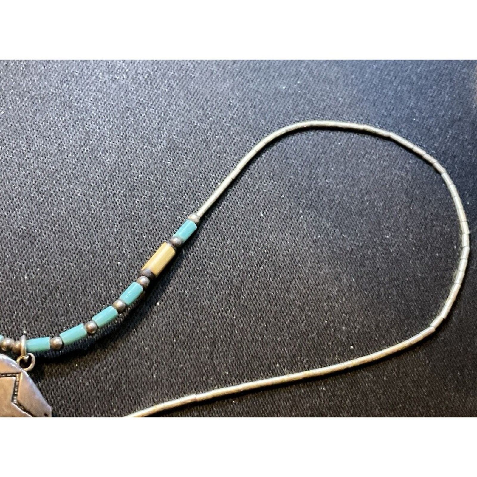 Other 14in 925 Liquid Silver Turquoise Native Bear Barrel Clasp Size ONE SIZE - 5 Thumbnail