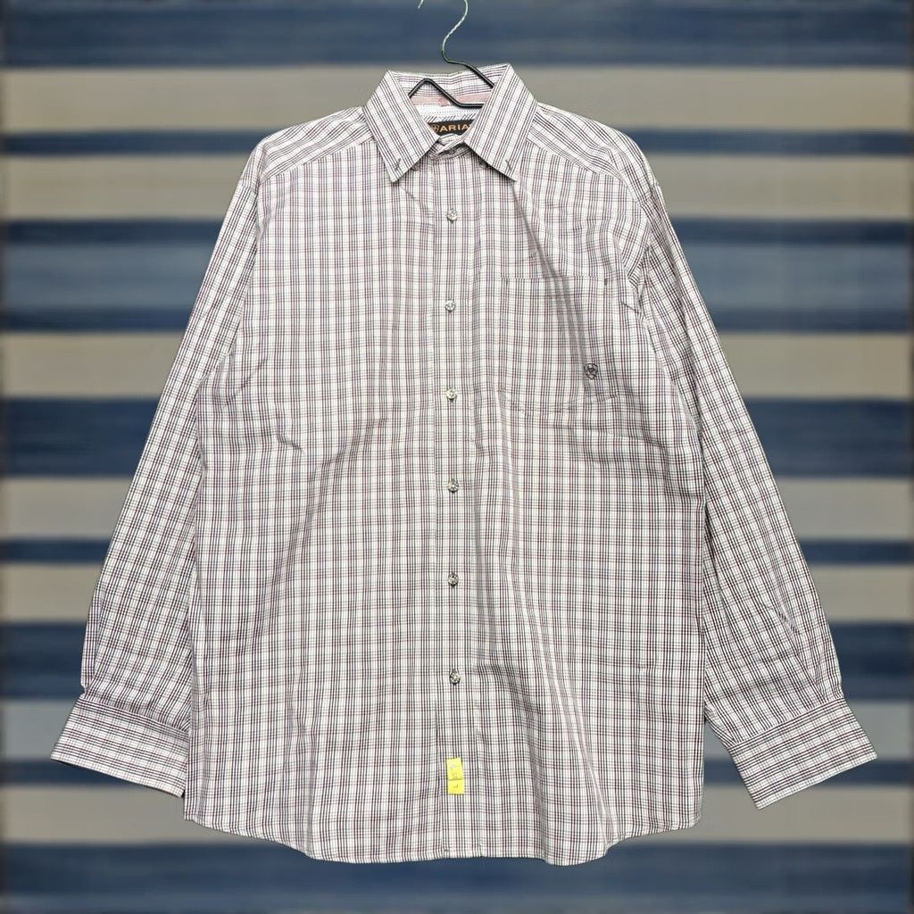 Ariat Ariat Pro Series Button-Up Shirt Mens M Plaid Western Cowboy Long Sleeve Blue Cotton Shirt Size US M / EU 48-50 / 2 - 1 Thumbnail