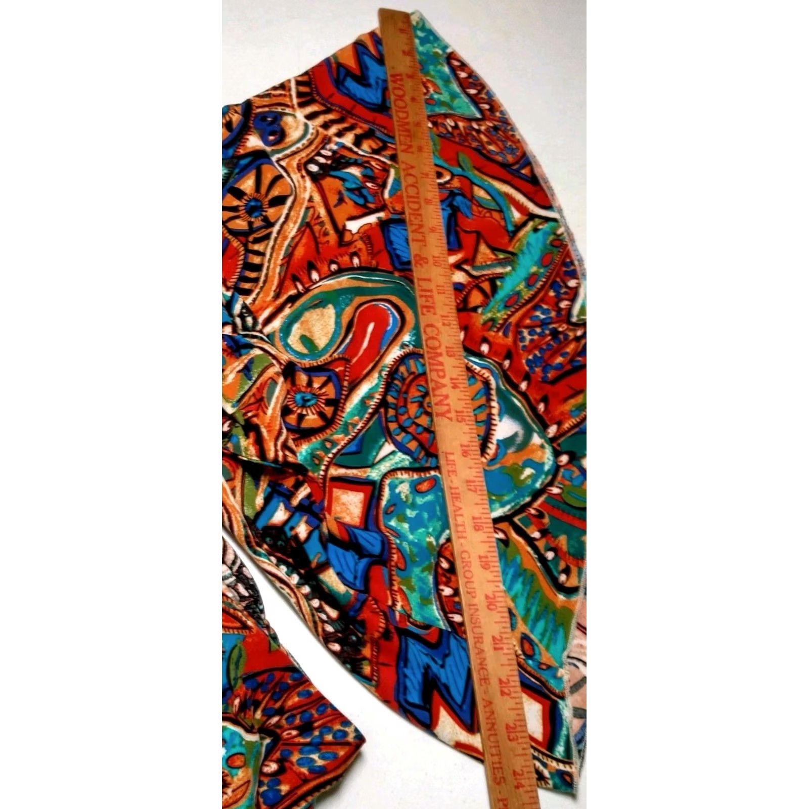 Bell LUUKSE Top Cropped Blouse S Multicolor Long Sleeve Bell V-Neck Abstract Artsy Boho/ Hippie Style Womens Size S / US 4 / IT 40 - 6 Thumbnail