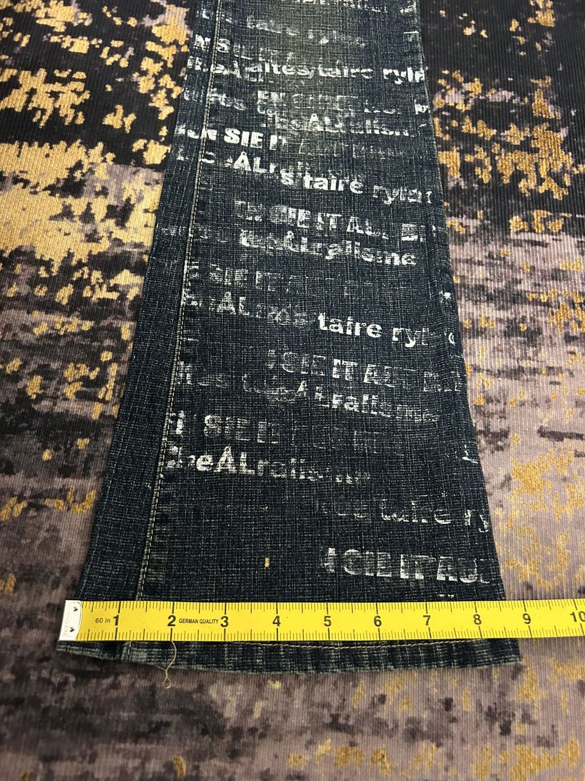 If Six Was Nine H.Naoto + DIE Poem Print Flare Jeans Size US 27 - 20 Thumbnail