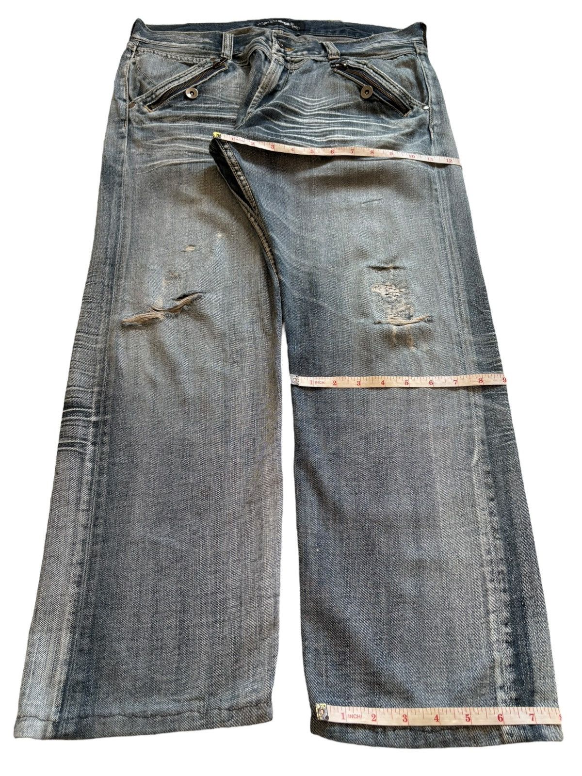 Japanese Brand Vintage Japanese Brand Tactical Distressed Loose Jeans Size US 34 / EU 50 - 14 Thumbnail