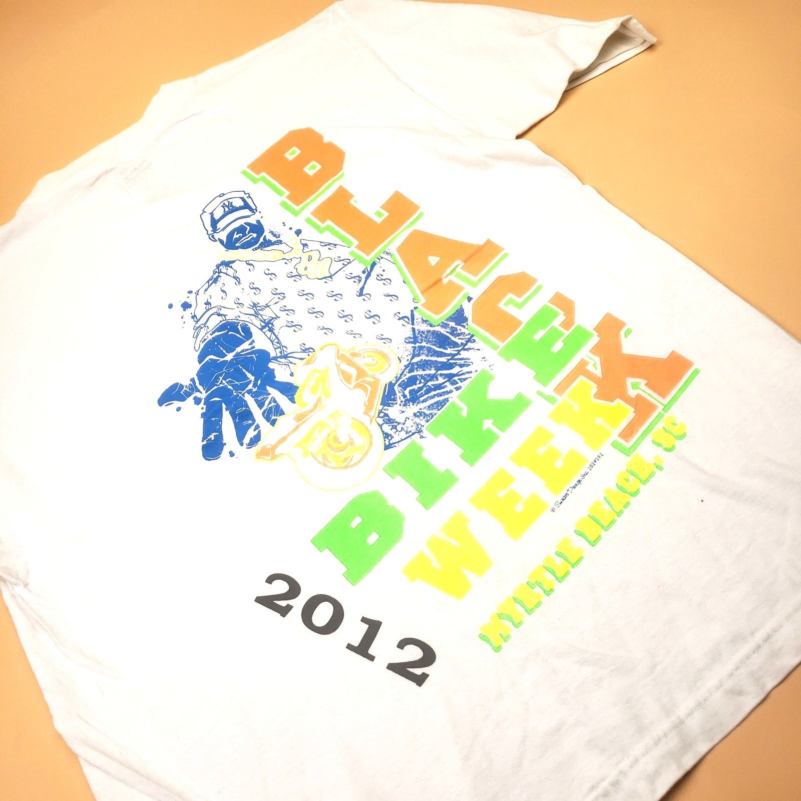Vintage 2012 Black Bike Week Graphic T Shirt African American SC Size US S / EU 44-46 / 1 - 2 Thumbnail