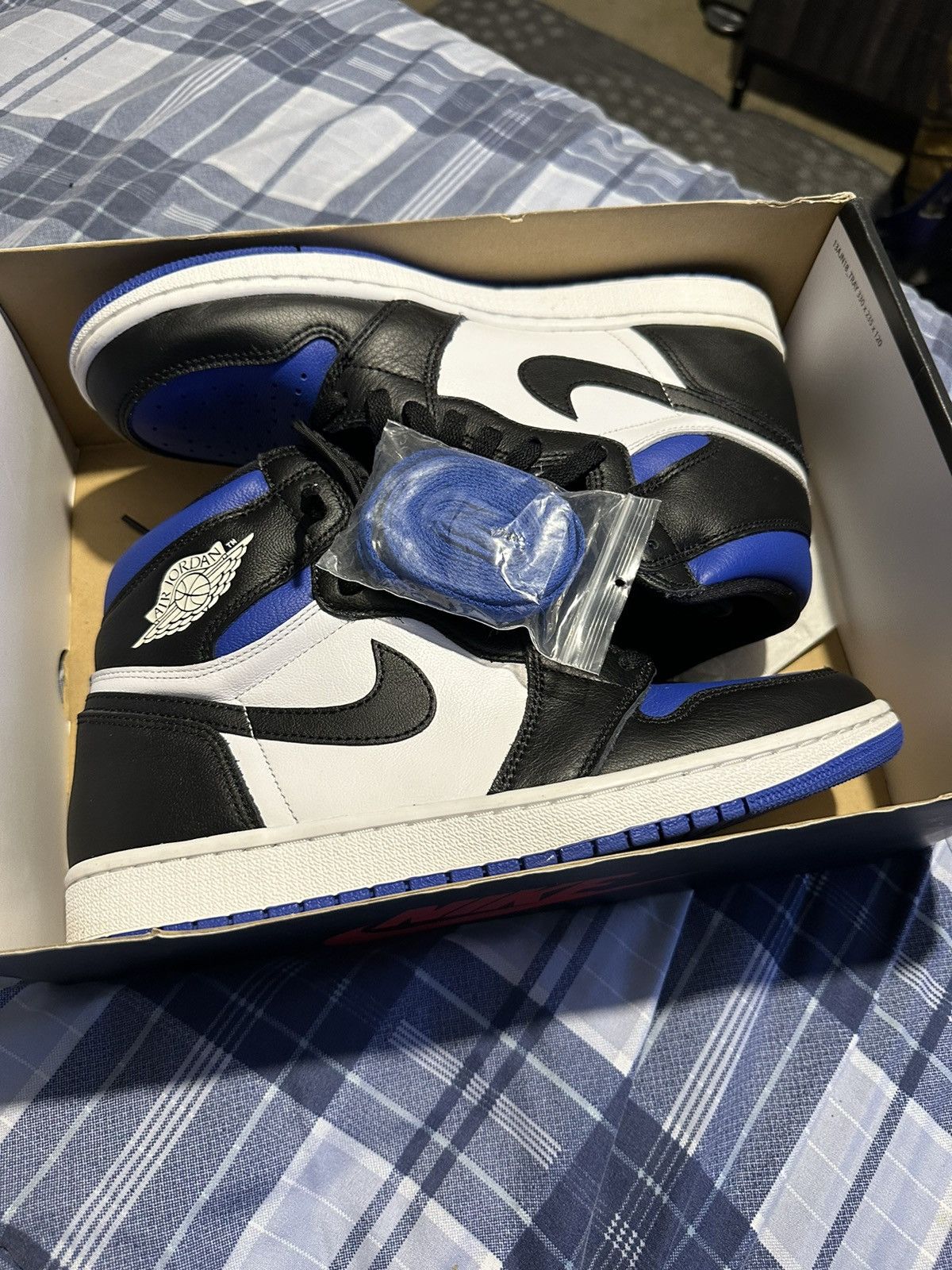 image of Jordan Brand 1 Royal Toe Shoes in Blue, Men's (Size 10)