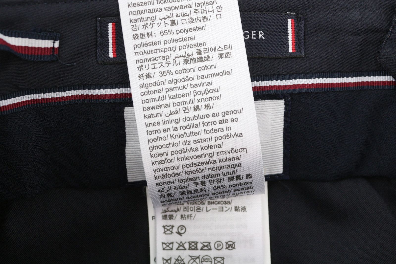 Tommy Hilfiger X LARDINI W31 Blue Slim Fit Textured Trousers 84997 Size US 31 - 9 Thumbnail