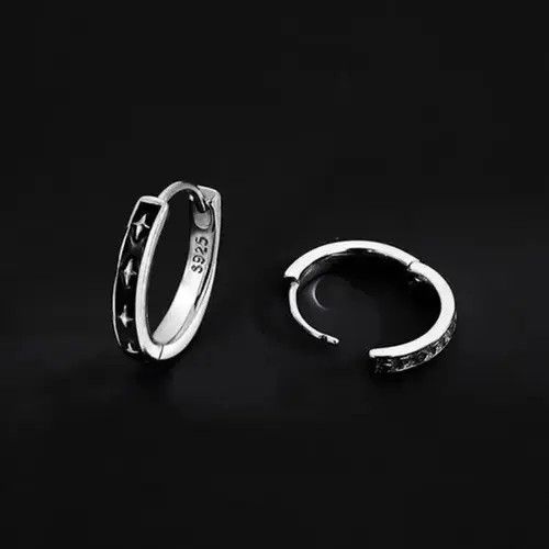 Japanese Brand 925 Silver Plated Small Silver Hoop Earrings for Men Women Size ONE SIZE - 2 Thumbnail