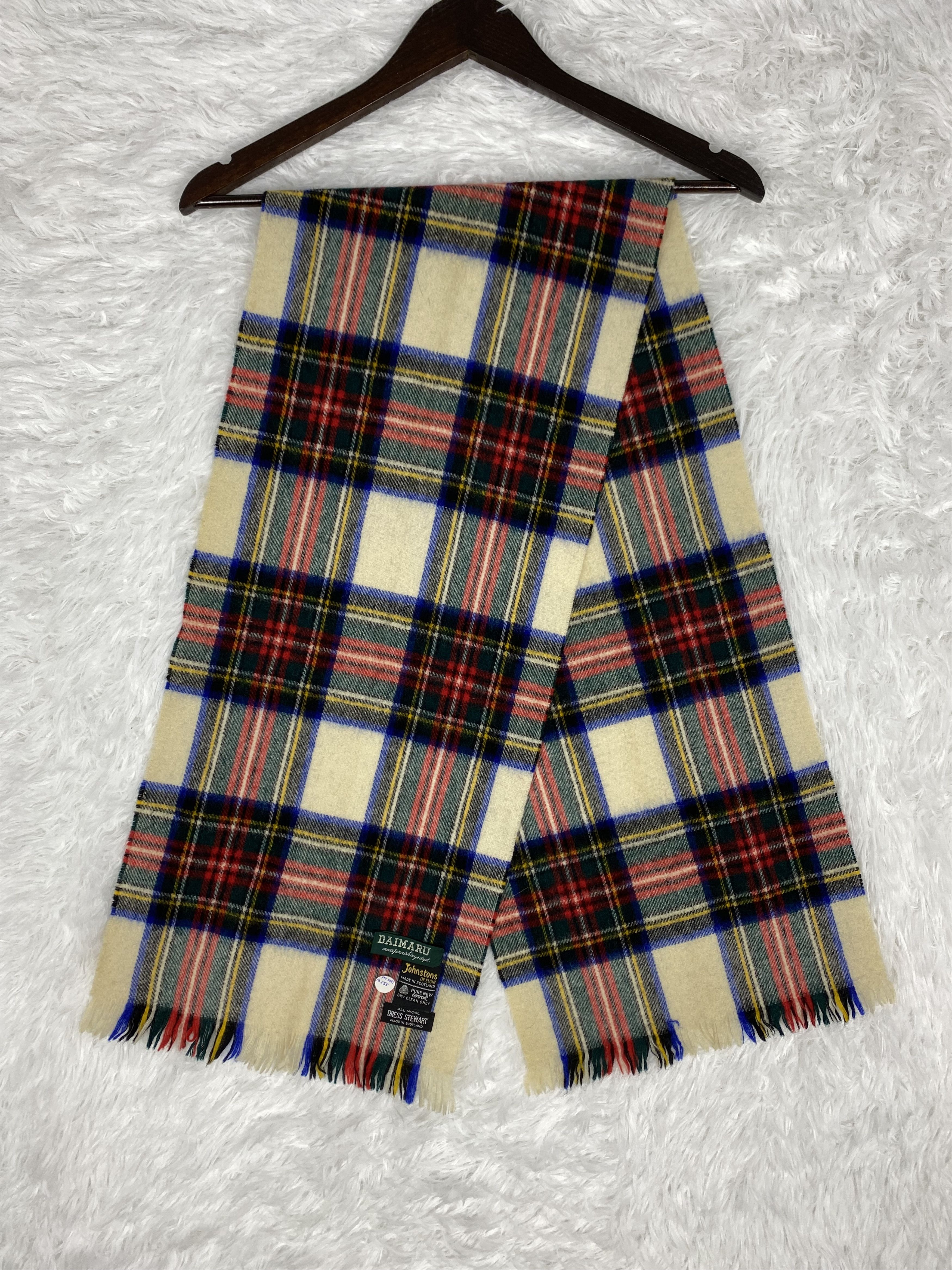 Johnstons Of Elgin Vintage Johnstons X Daimaru Scarf / Muffler Neckwear PM0061 Size ONE SIZE - 1 Thumbnail
