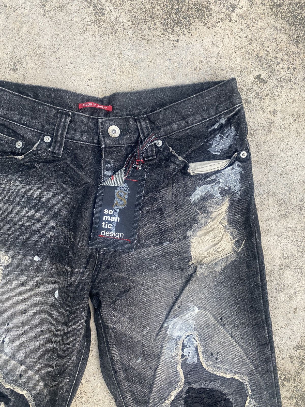 Japanese Brand Flare Jeans Semantic Distressed Boro Painted Bootcut Size US 32 / EU 48 - 9 Thumbnail