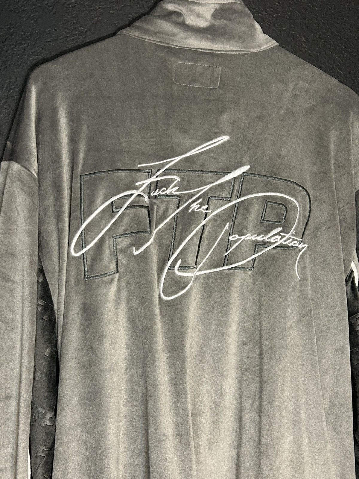 Fuck The Population FTP FUCK THE POPULATION Velour Zip Up Jacket Size US XXL / EU 58 / 5 - 11 Thumbnail