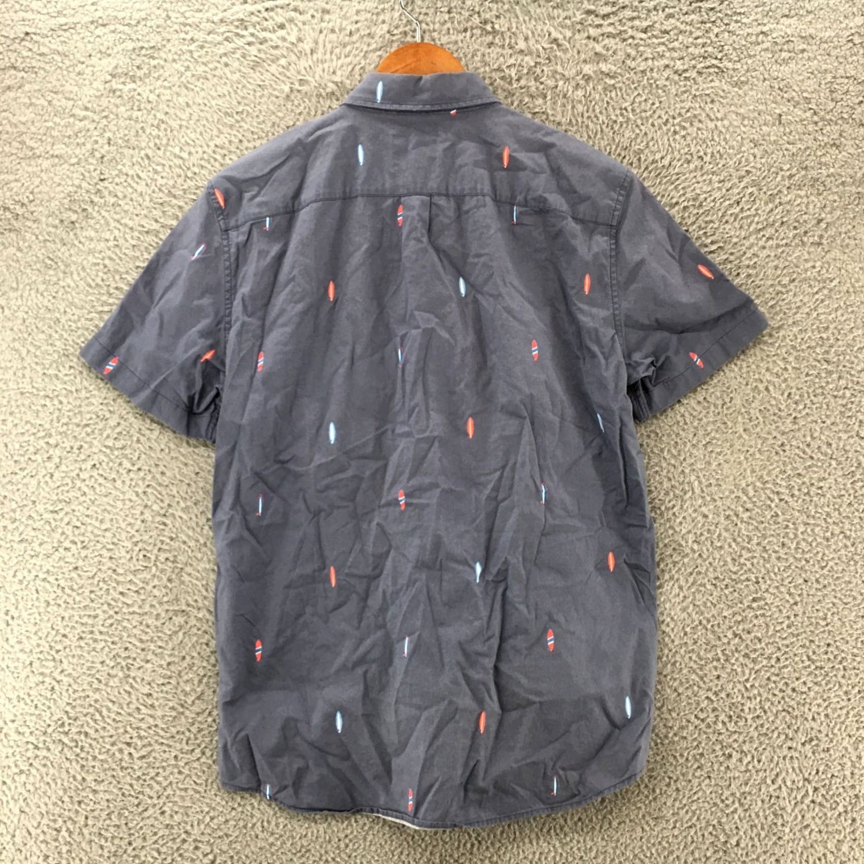 American Eagle Outfitters American Eagle Outfitters Button-Down Shirt Mens M Blue Short Sleeve Printed Top Size US M / EU 48-50 / 2 - 7 Thumbnail