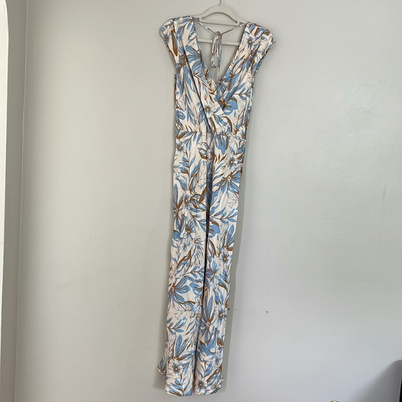 BEC + BRIDGE Bec & Bridge Stella Maxi Dress Blue Beige Tropical Floral 6 Size M / US 6-8 / IT 42-44 - 4 Thumbnail