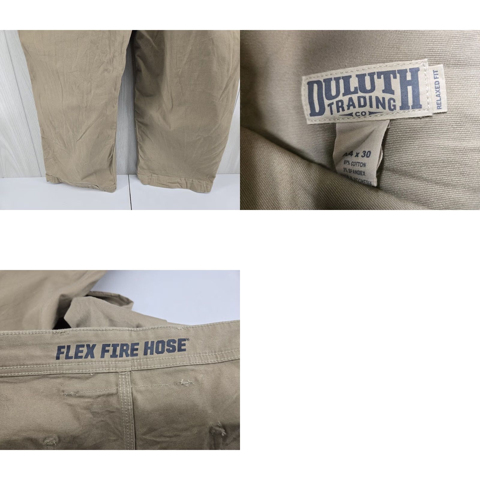 Duluth Trading Company Duluth Trading Co Flex Fire Hose Pants Khaki Cargo Canvas Workwear Men’s 44x30 Size US 44 / EU 60 - 9 Thumbnail