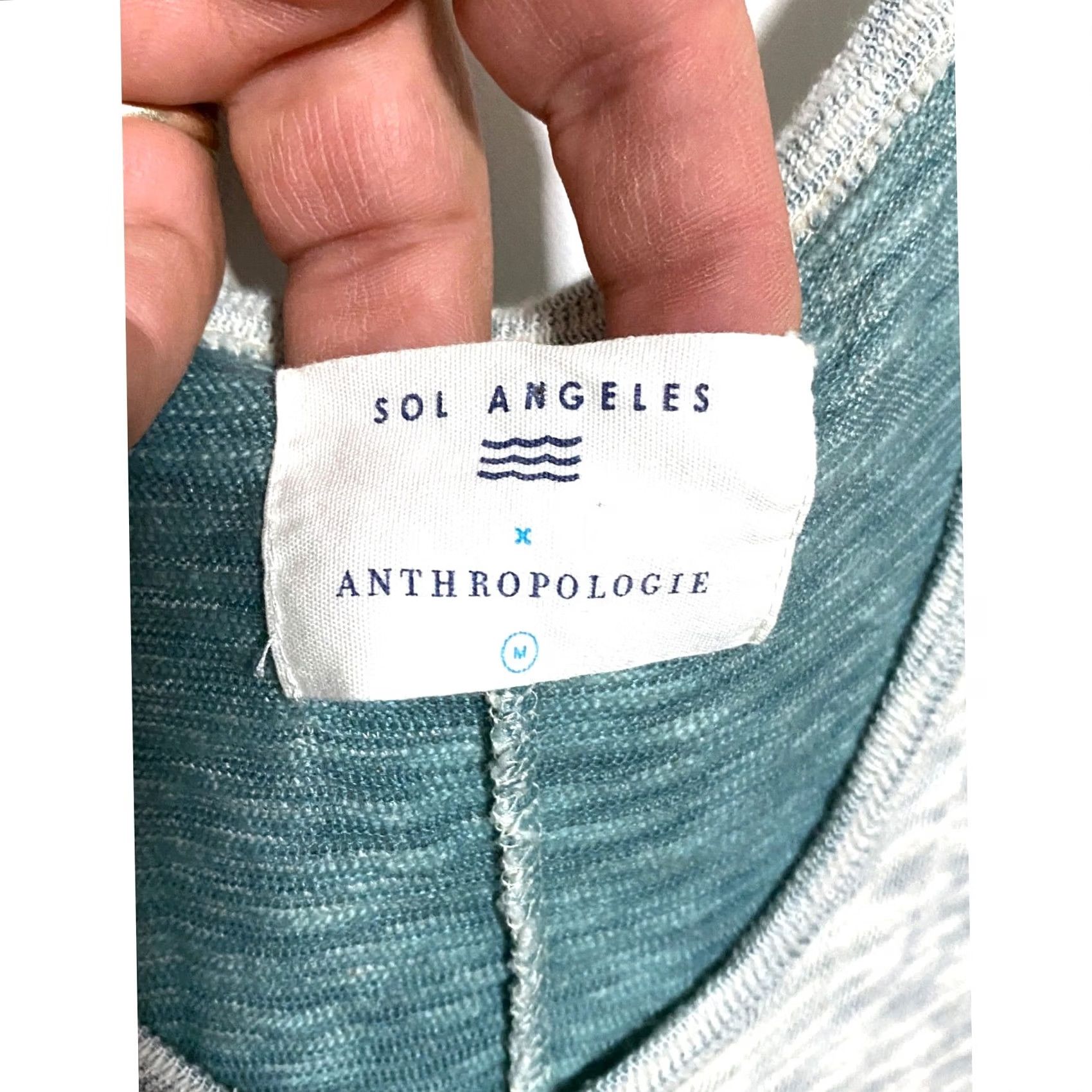 Anthropologie Anthropologie Tank Dress M Space Dyed Slub Knit Coastal Summer Boho Shirt Dress Womens Turquoise Blue Stretch Pullover Midi Casual Travel Size M / US 6-8 / IT 42-44 - 4 Thumbnail