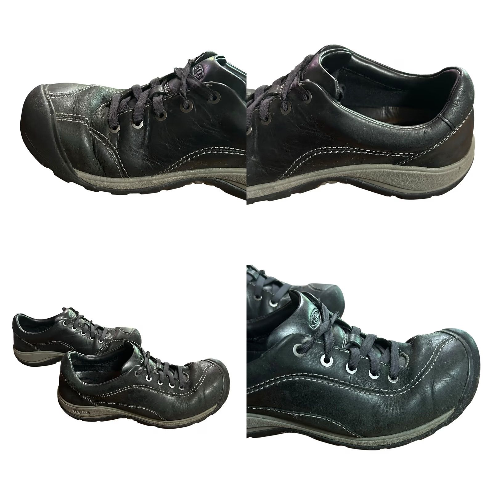 KEEN KEEN Presidio Women's Casual Leather Low Top Walking Shoes Black 8 Flat Heel Comfort Breathable Arch Support Sneakers Size M / US 6-8 / IT 42-44 - 8 Thumbnail
