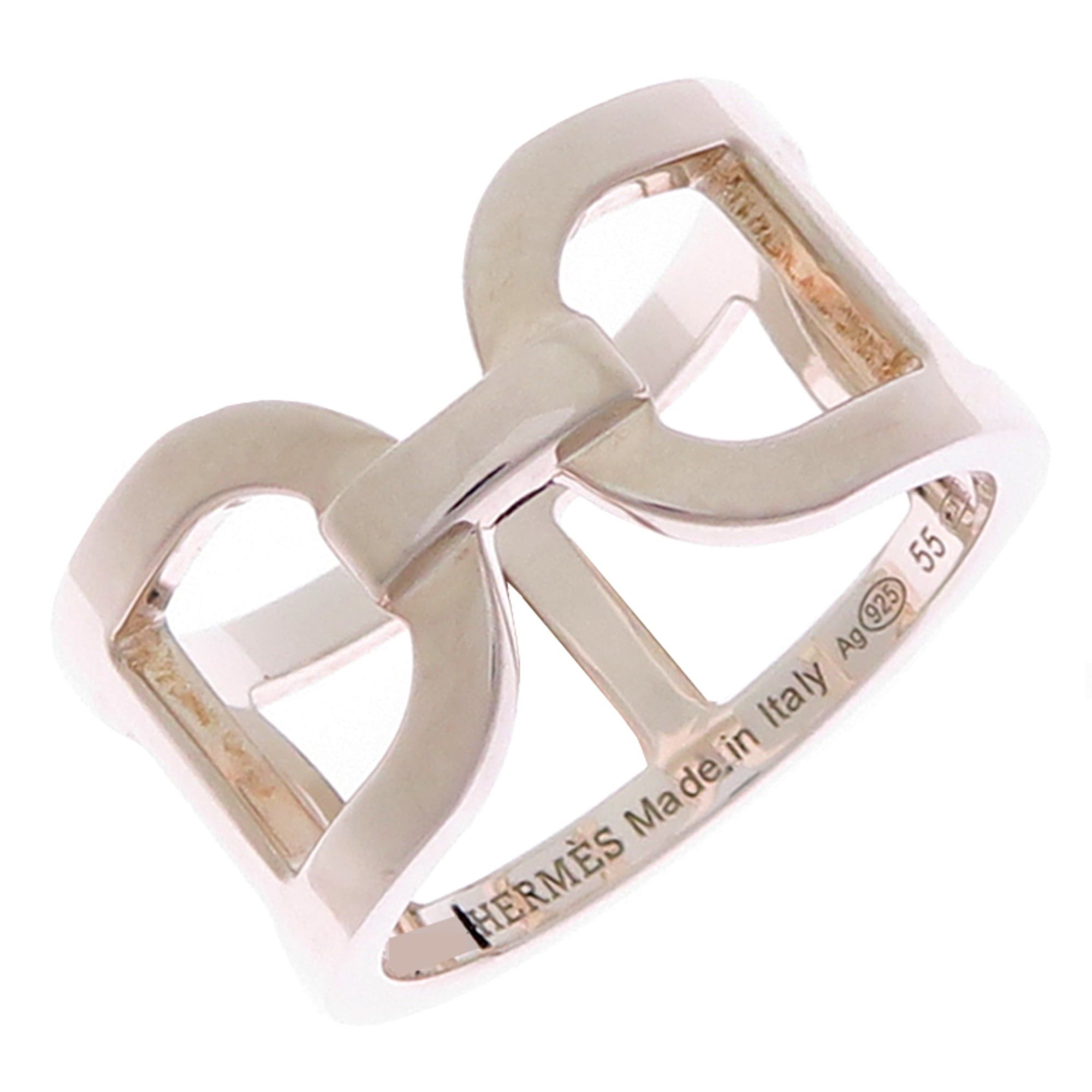 Hermes Hermes #55 Ever Chaine d'Ancre Women's Ring H116619B Sterling Silver 925 Size ONE SIZE - 1 Thumbnail