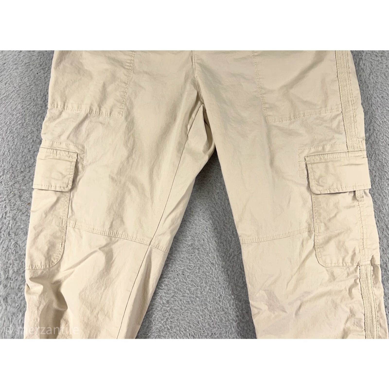 Vintage Blossom & Clover Pants Womens 6 Beige Cargo Jogger Bush Pockets Ankle Tie Size 28" / US 6 / IT 42 - 7 Thumbnail