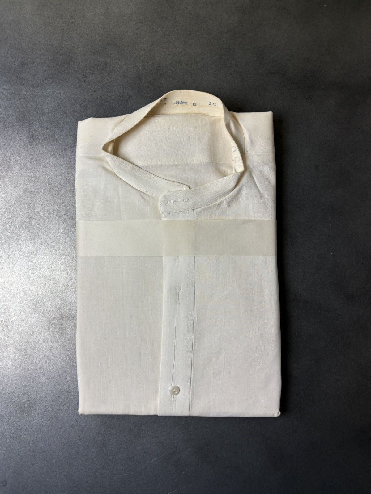Arrow × Van Heusen × Vintage 1940s Dress Shirt Vintage Sanforized Detachable Mandarin Size US S / EU 44-46 / 1 - 2 Thumbnail