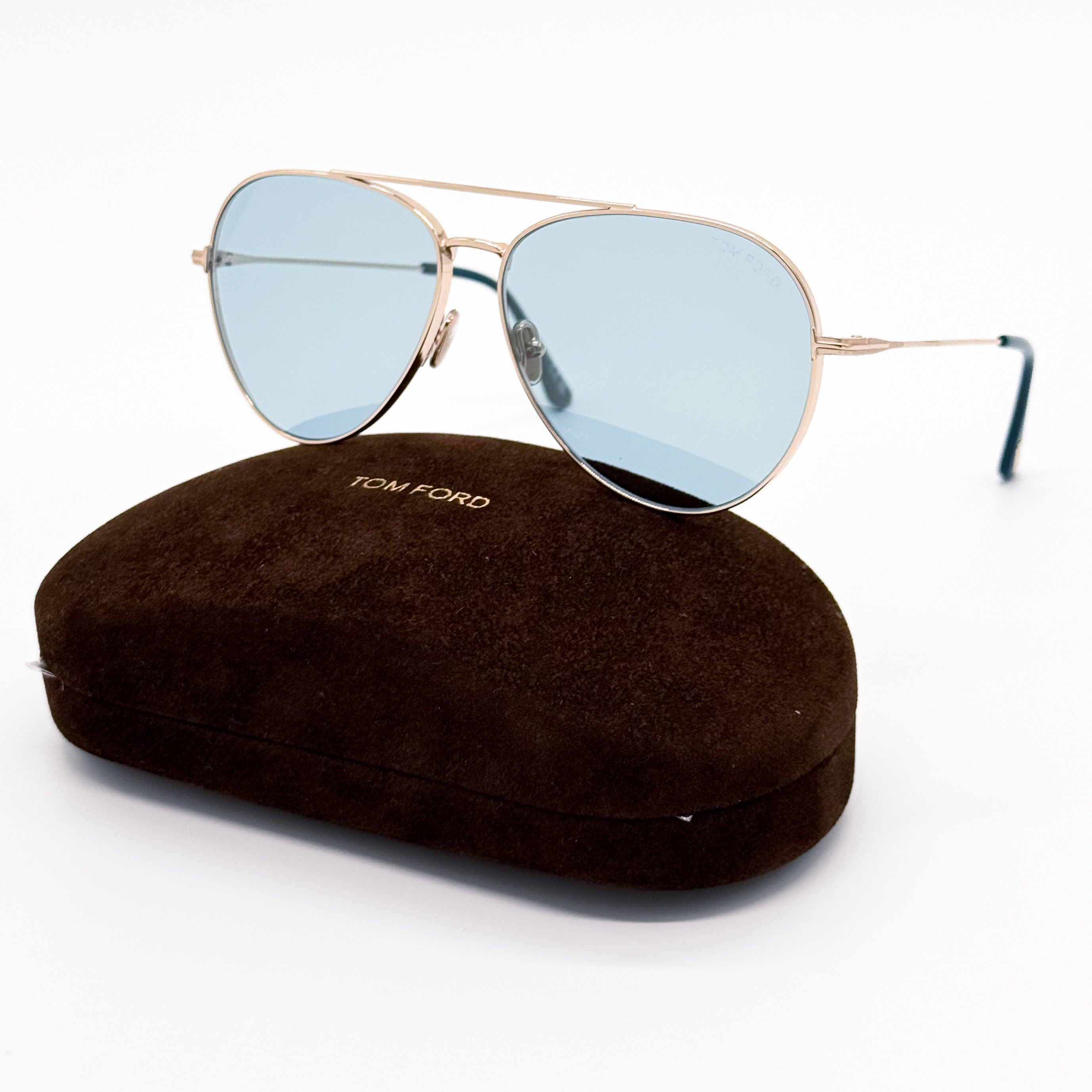 NEW FT0551/S 28N TOM FORD ACE-02 TF551 28N UNISEX GOLD/GREEN SUNGLASSES NWT Tom Ford Ace-02 FT0551/S 28N Round Sunglasses Authentic main image 2