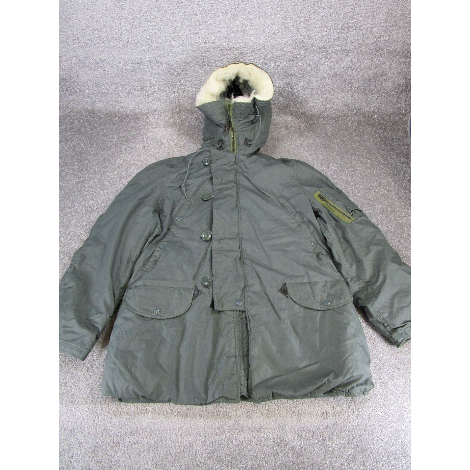 image of Lancel Vintage N3B Jacket Mens Medium Parka Extreme Cold Weather Snorkel Green Lancer in White