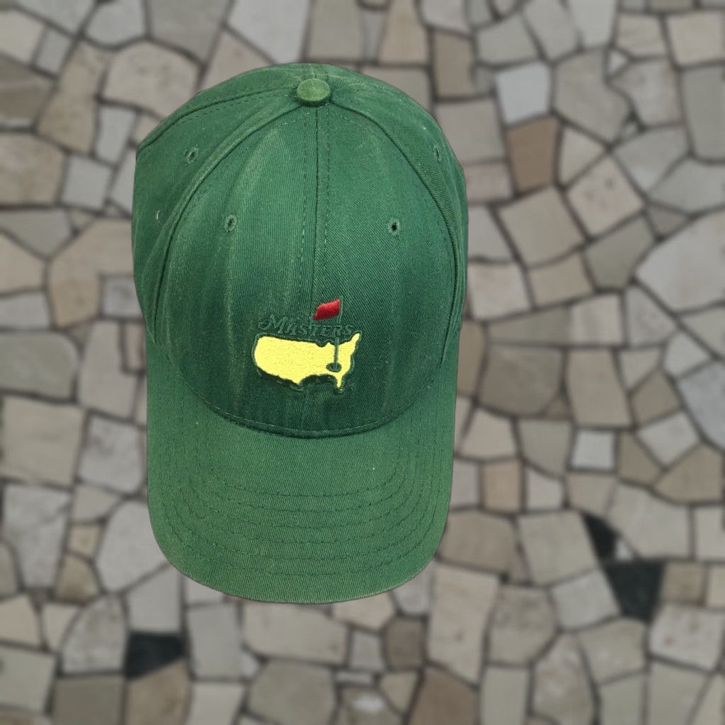 American Needle VINTAGE American Needle Masters Hat Green Leather Strap Back Golf 90s Men One Size Green Cotton Twill Hat Size ONE SIZE - 1 Thumbnail