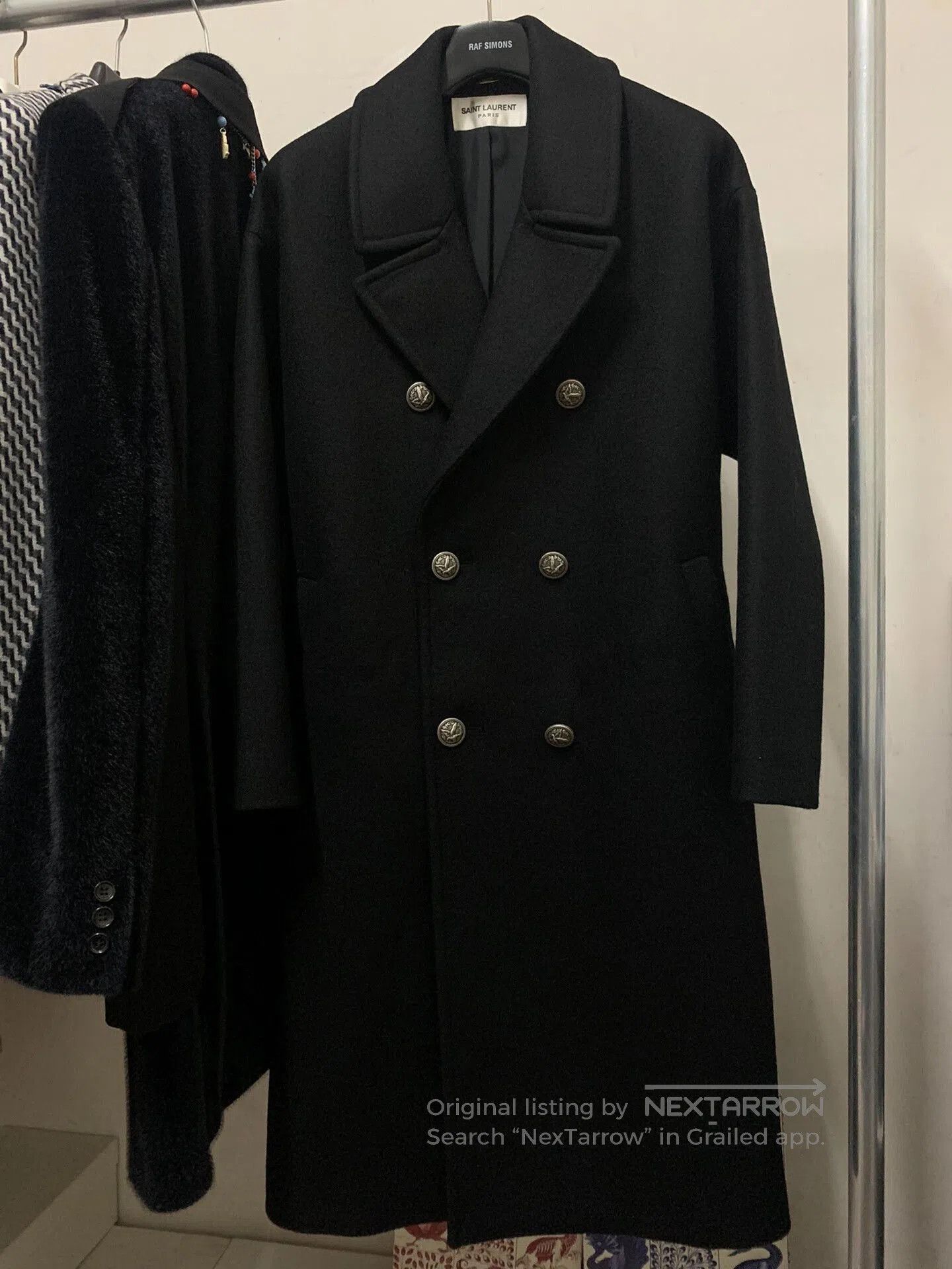 Yves Saint Laurent Saint Laurent Double-Breasted Wool Trench Coat. Size XXS / US 00 / IT 34 - 2 Thumbnail