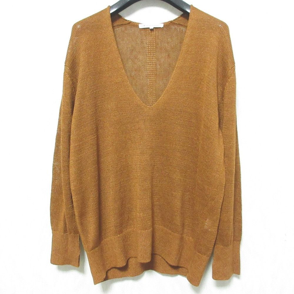 Other Other 23ku Pure Linen V Neck Knit Pullover Natural Material Tops KRWWCM0358 DUTY FREE for USA Size ONE SIZE - 1 Thumbnail