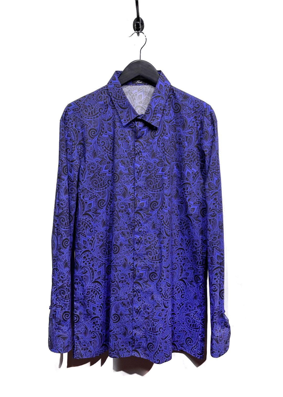 Versace Versace Blue Brown Paisley Patterns Cotton Shirt Size US L / EU 52-54 / 3 - 1 Thumbnail